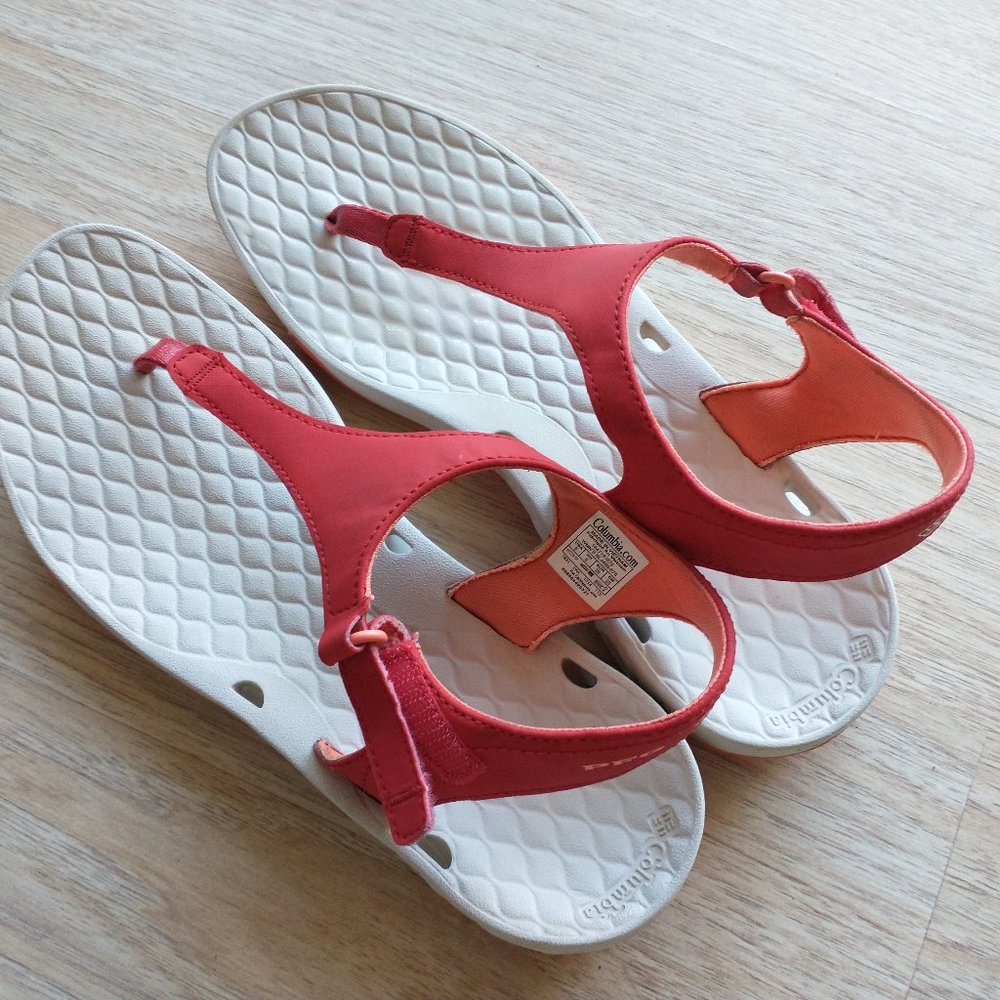 Columbia Sunbreeze Vent Sandals T-Strap Red-Coral